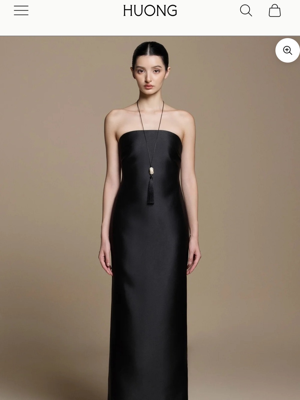 Huong Boutique Strapless Black Evening Gown NWT
